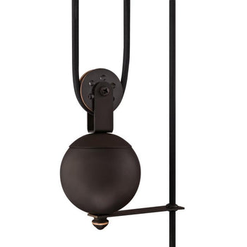 Iron Hill One-Light Indoor Pulley Pendant, Oil Rubbed Bronze Finish with Highlights