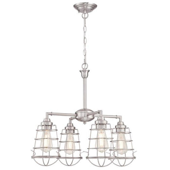 Nolan Four-Light Indoor Chandelier/Semi-Flush Mount Ceiling Fixture, Brushed Nickel Finish