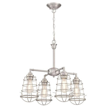 Nolan Four-Light Indoor Chandelier/Semi-Flush Mount Ceiling Fixture, Brushed Nickel Finish