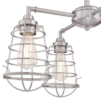 Nolan Four-Light Indoor Chandelier/Semi-Flush Mount Ceiling Fixture, Brushed Nickel Finish