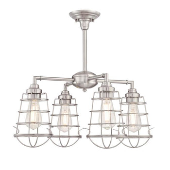 Nolan Four-Light Indoor Chandelier/Semi-Flush Mount Ceiling Fixture, Brushed Nickel Finish