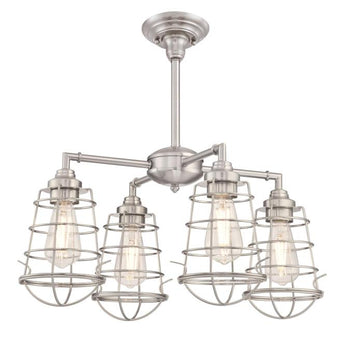 Nolan Four-Light Indoor Chandelier/Semi-Flush Mount Ceiling Fixture, Brushed Nickel Finish