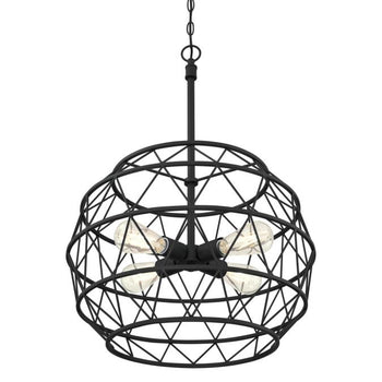 Sierra Four-Light Indoor Chandelier, Matte Black Finish