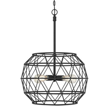 Sierra Four-Light Indoor Chandelier, Matte Black Finish