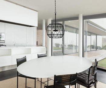 Sierra Four-Light Indoor Chandelier, Matte Black Finish