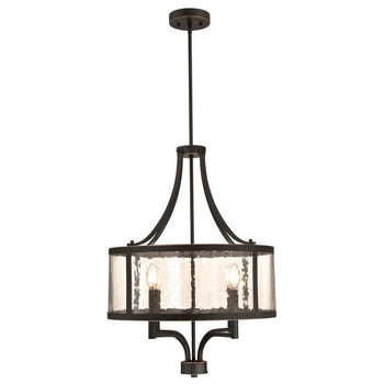 Belle View Four-Light Indoor Chandelier, Oil Rubbed Bronze Finish with Highlights
