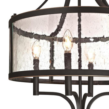 Belle View Four-Light Indoor Chandelier, Oil Rubbed Bronze Finish with Highlights