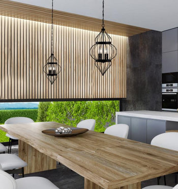 Salma Four-Light Indoor Chandelier, Matte Black Finish