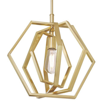 Holly One-Light Indoor Pendant, Champagne Brass Finish