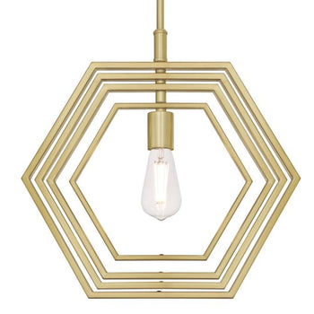 Holly One-Light Indoor Pendant, Champagne Brass Finish