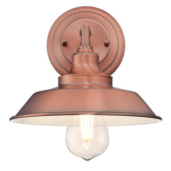 Iron Hill One-Light Indoor Wall Fixture, Washed Copper Finish