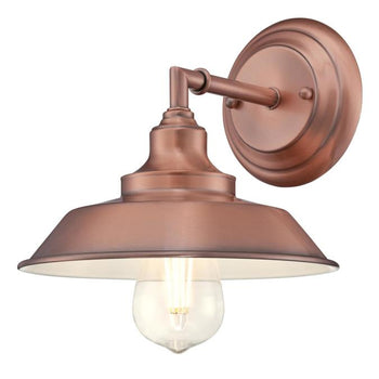 Iron Hill One-Light Indoor Wall Fixture, Washed Copper Finish
