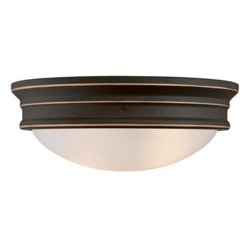 Meadowbrook 13-Inch Two-Light Indoor Flush Mount Ceiling Fixture, Oil Rubbed Bronze Finish with Highlights