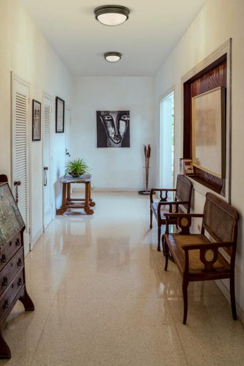 Meadowbrook 13-Inch Two-Light Indoor Flush Mount Ceiling Fixture, Oil Rubbed Bronze Finish with Highlights