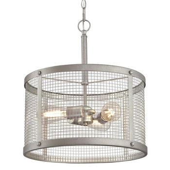 Emmett Three-Light Indoor Pendant, Galvanized Steel Finish