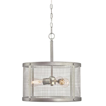 Emmett Three-Light Indoor Pendant, Galvanized Steel Finish