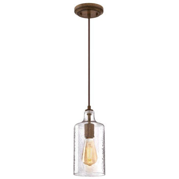Carmen One-Light Indoor Mini Pendant, Barnwood Finish