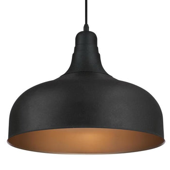 Morton One-Light Indoor Pendant, Textured Iron Finish
