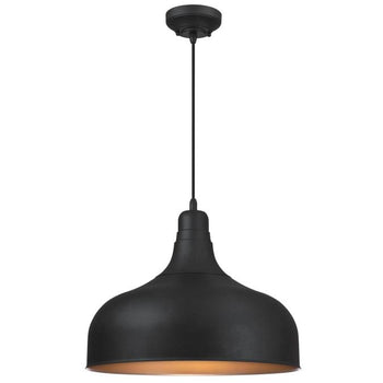 Morton One-Light Indoor Pendant, Textured Iron Finish