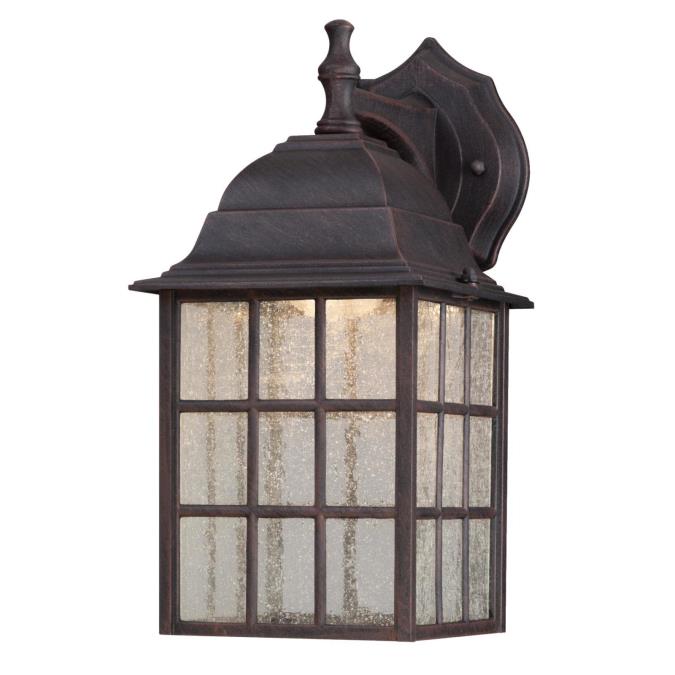 Dimmable One-Light LED Outdoor Wall Lantern, Weathered Patina Finish ...