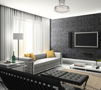 Lauderdale 11-7/8-Inch Dimmable LED Indoor Semi-Flush Mount Ceiling Fixture, Brushed Nickel Finish