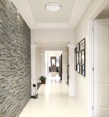 Lauderdale 15-3/4-Inch Dimmable LED Indoor Flush Mount Ceiling Fixture, Brushed Nickel Finish