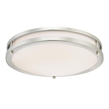 Lauderdale 15-3/4-Inch Dimmable LED Indoor Flush Mount Ceiling Fixture, Brushed Nickel Finish