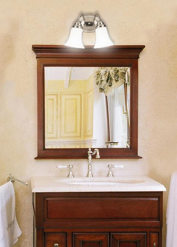 Two-Light Interior Wall Fixture, Brushed Nickel Finish with White Opal Glass