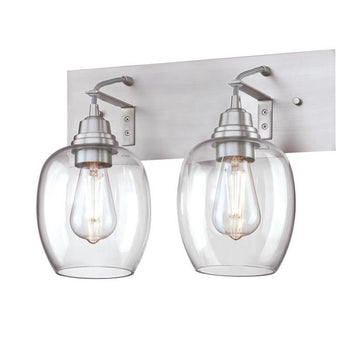 Eldon Two-Light Indoor Wall Fixture, Brushed Aluminum Finish