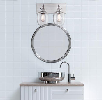 Eldon Two-Light Indoor Wall Fixture, Brushed Aluminum Finish