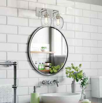 Eldon Two-Light Indoor Wall Fixture, Brushed Aluminum Finish