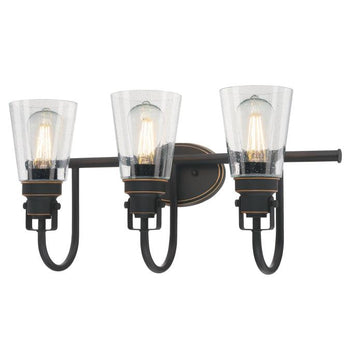 Ashton Three-Light Indoor Wall Fixture, Oil Rubbed Bronze Finish with Highlights