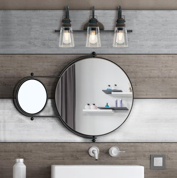 Ashton Three-Light Indoor Wall Fixture, Oil Rubbed Bronze Finish with Highlights