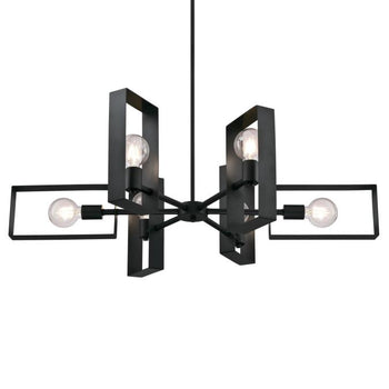 Porter Six-Light Indoor Chandelier, Matte Black Finish