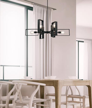 Porter Six-Light Indoor Chandelier, Matte Black Finish