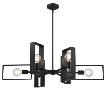 Porter Six-Light Indoor Chandelier, Matte Black Finish