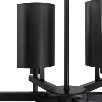 Sirino Six-Light Indoor Chandelier, Matte Black Finish with Metallic Bronze Accents