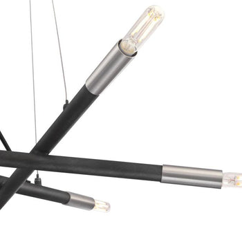 Felix Six-Light LED Indoor Chandelier, Distressed Aluminum Finish with Brushed Nickel Accents