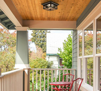 Orwell 11-Inch Two-Light Outdoor Flush Mount Ceiling Fixture, Oil Rubbed Bronze Finish