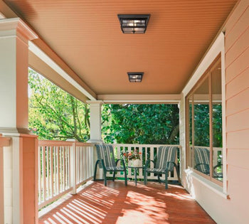 Orwell 11-Inch Two-Light Outdoor Flush Mount Ceiling Fixture, Oil Rubbed Bronze Finish