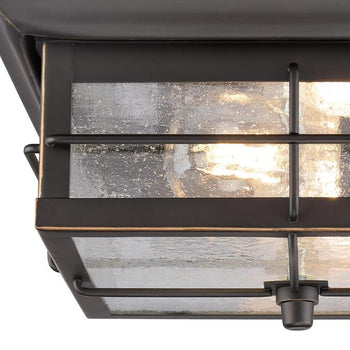 Orwell 11-Inch Two-Light Outdoor Flush Mount Ceiling Fixture, Oil Rubbed Bronze Finish