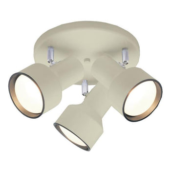 Three-Light Multi-Directional Flush-Mount Interior Ceiling Fixture, Off White Finish