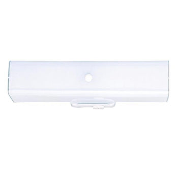 Two-Light Interior Wall Fixture with Ground Convenience Outlet, White Finish Base with White Ceramic Glass