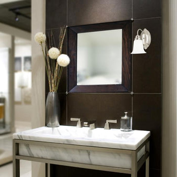 One-Light Interior Wall Fixture, Brushed Nickel Finish with White Opal Glass