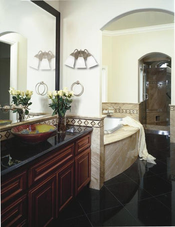 Three-Light Interior Wall Fixture, Cobblestone Finish with Frosted Glass