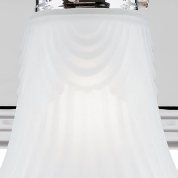 Three-Light Interior Wall Fixture, Chrome Finish with Frosted Pleated Glass