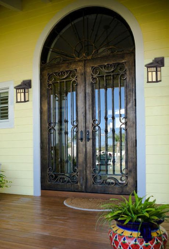 Burnham One-Light Outdoor Wall Fixture, Oil Rubbed Bronze Finish with Honey Art Glass