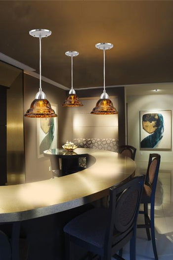 One-Light Indoor Mini Pendant, Brushed Nickel Finish