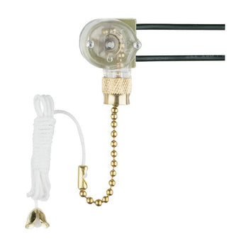 Replacement Canopy Light Switch with Brass Finish Pull Chain
