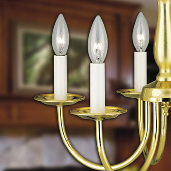 2 Plastic Candle Socket Covers, White, 4-Inch Long